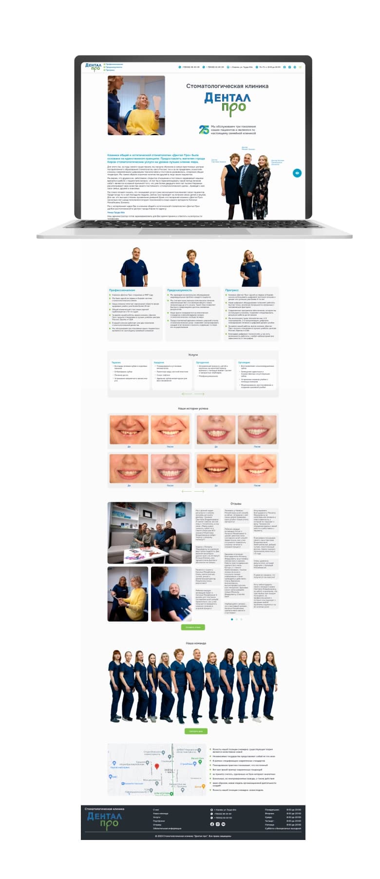 DENTAL PRO – DENTAL CLINIC - Дизайн и разработка веб-сайта